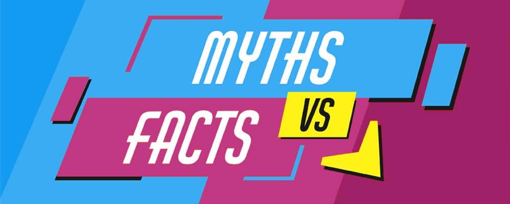 Graphic with the words myths vs facts on it